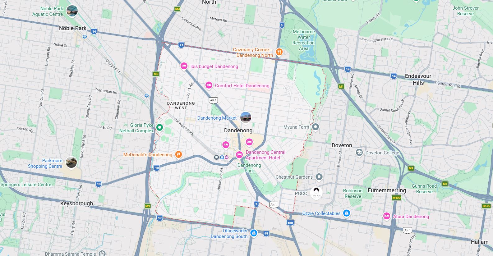 Dandenong Map